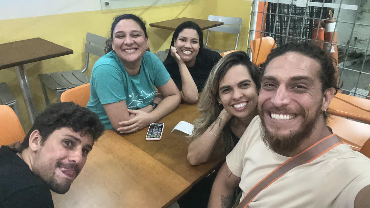 Selfie na lanchonete